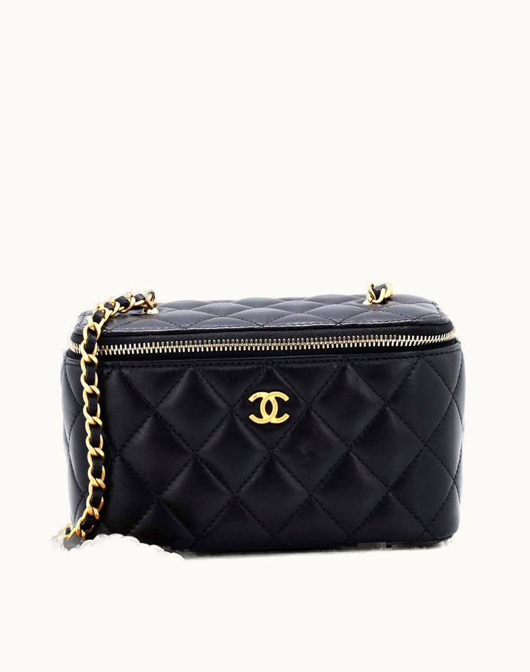 Chanel Chanel Pearl Crush Vanity Case With Chain Quilted Lambskin Small