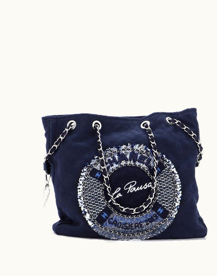 Chanel Chanel La Pausa Shopping Tote Quilted Canvas With Tweed Medium