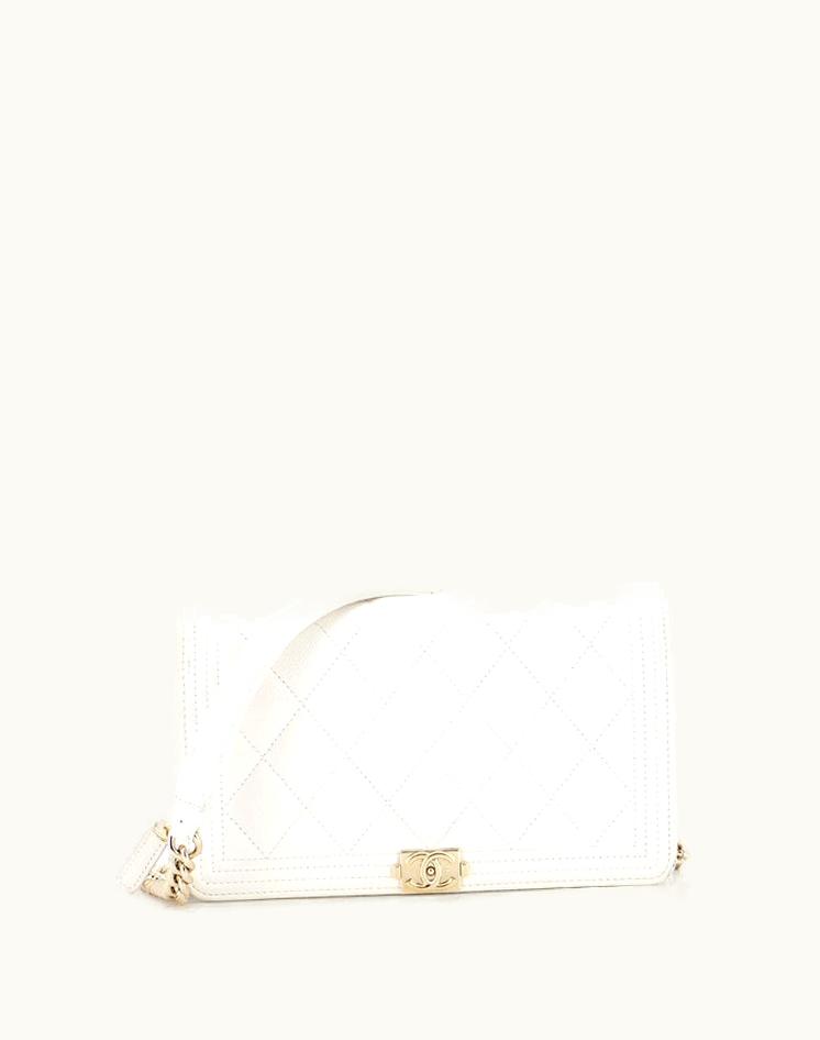 Chanel Chanel Boy Phone Holder Zip Around Wallet On Chain Quilted Caviar