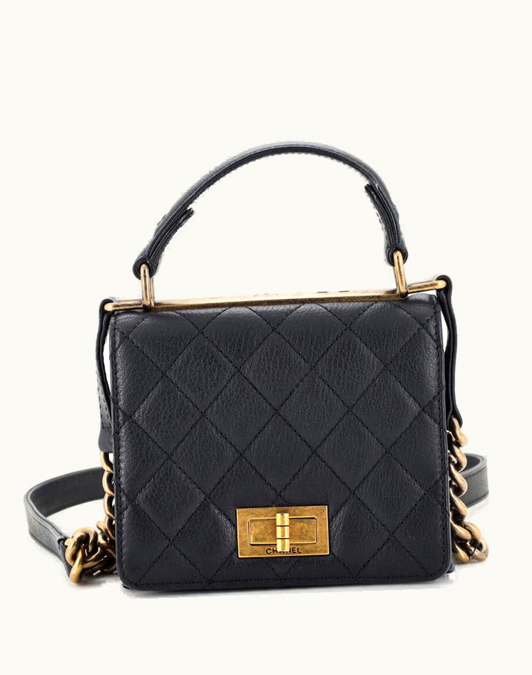 Chanel Chanel Rita Top Handle Flap Bag Quilted Goatskin Small