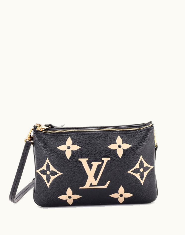 Louis Vuitton Louis Vuitton Double Zip Pochette Bicolor Monogram Empreinte Giant Leather Black-Gold