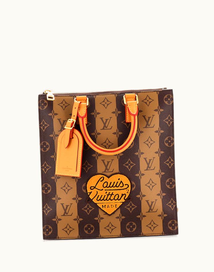 Louis Vuitton Louis Vuitton Nigo Sac Plat Cross Limited Edition Stripes Monogram Canvas Brown Gold