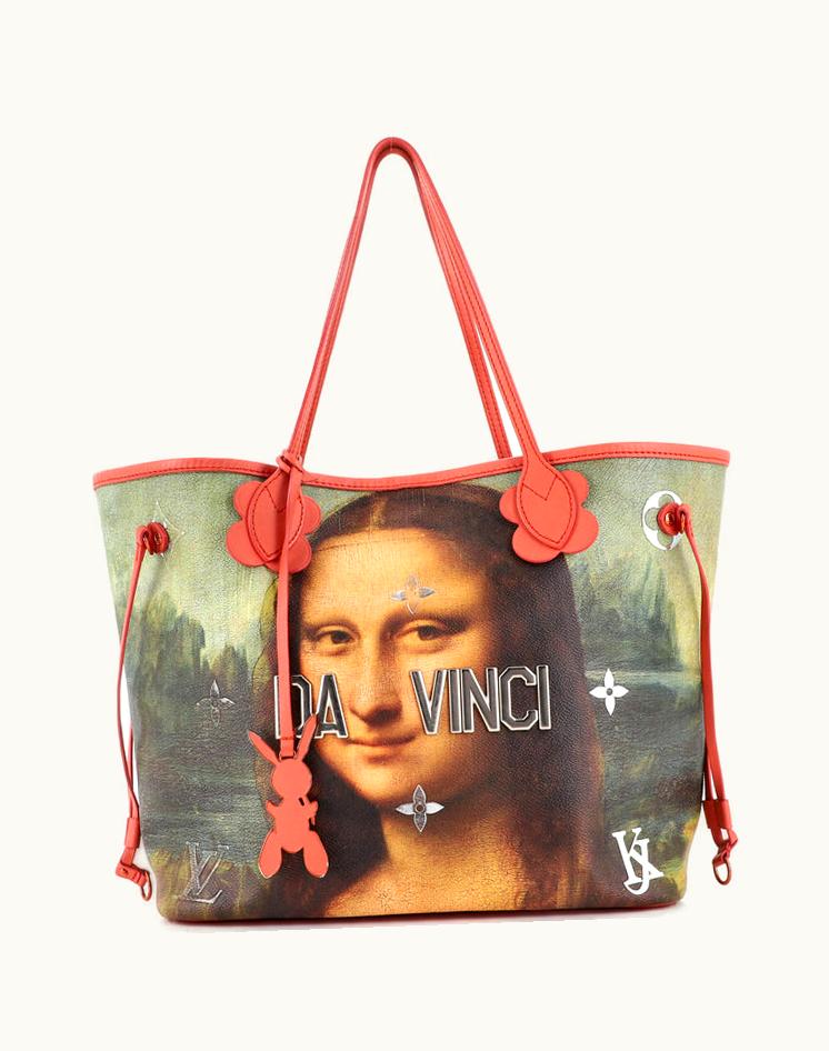 Louis Vuitton Louis Vuitton Neverfull NM Tote Limited Edition Jeff Koons Da Vinci Print Canvas MM