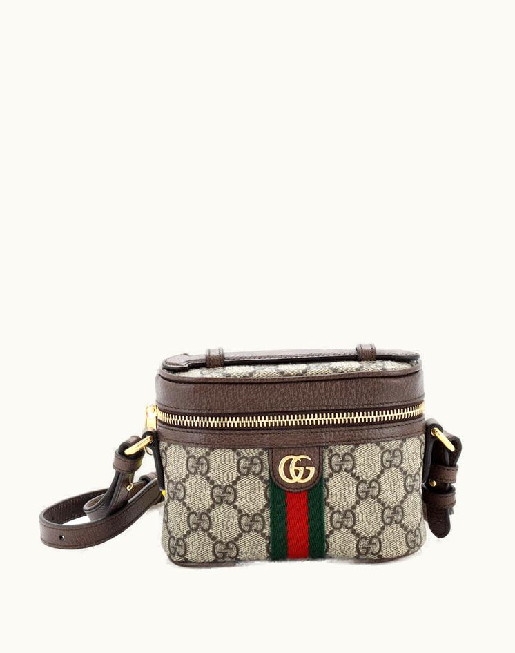 Gucci Gucci Ophidia Top Handle Bag GG Coated Canvas Mini
