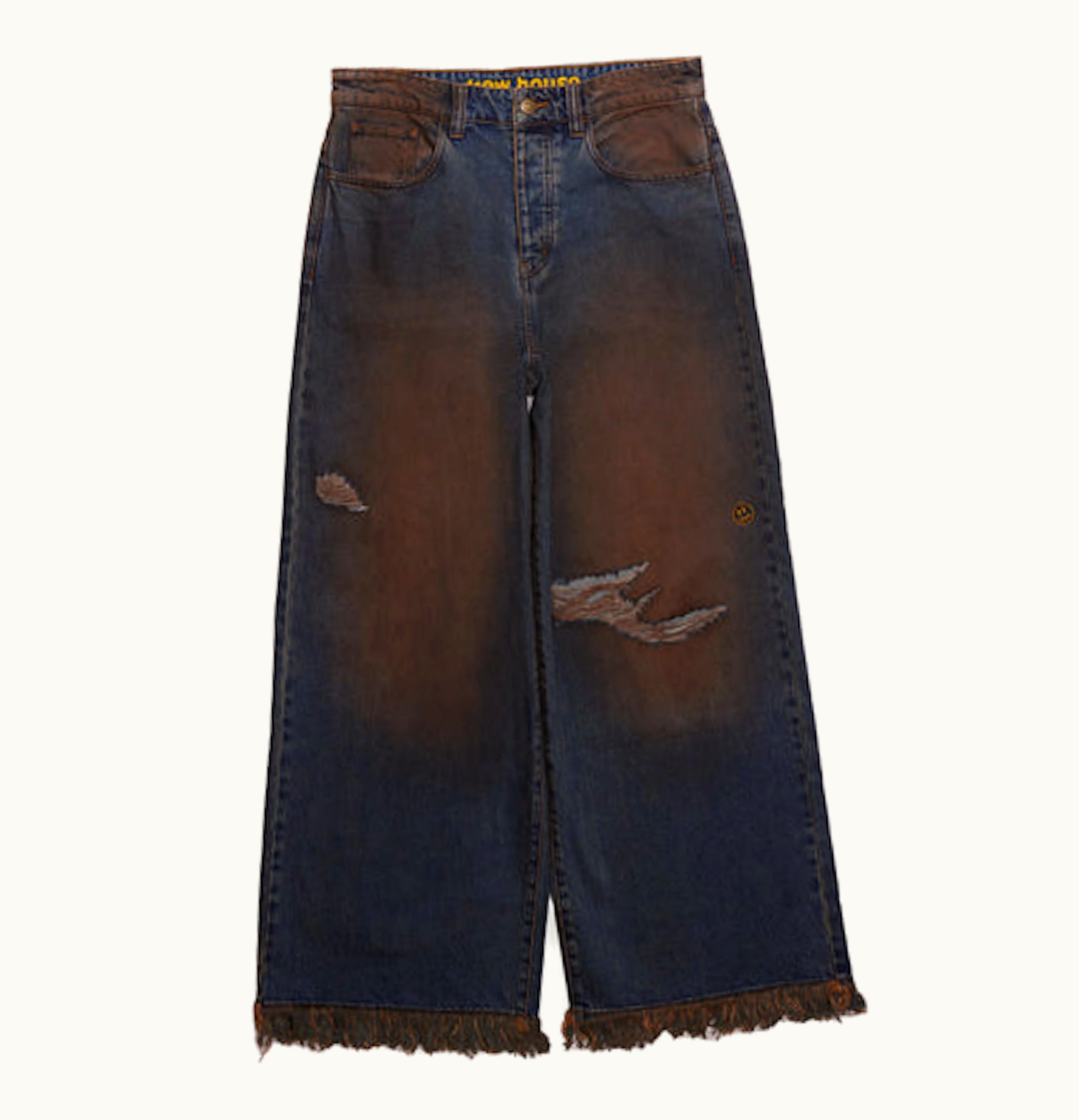 drew house drew house ultra wide leg jean weddington wash