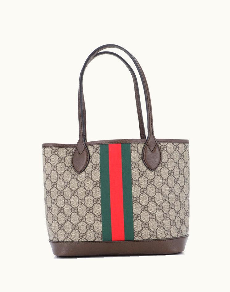 Gucci Gucci 231880/19 Ophidia Open Shopping Tote GG Coated Canvas Small Brown