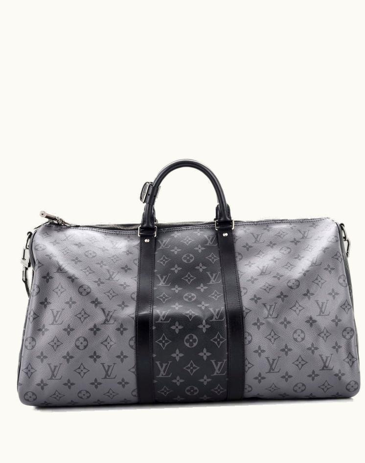 Louis Vuitton Louis Vuitton Keepall Bandouliere Bag Reverse Monogram Eclipse Canvas 50 - Black/Grey Silver/Gun Metal