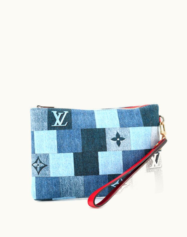 Louis Vuitton Louis Vuitton City Pouch Damier And Monogram Patchwork Denim