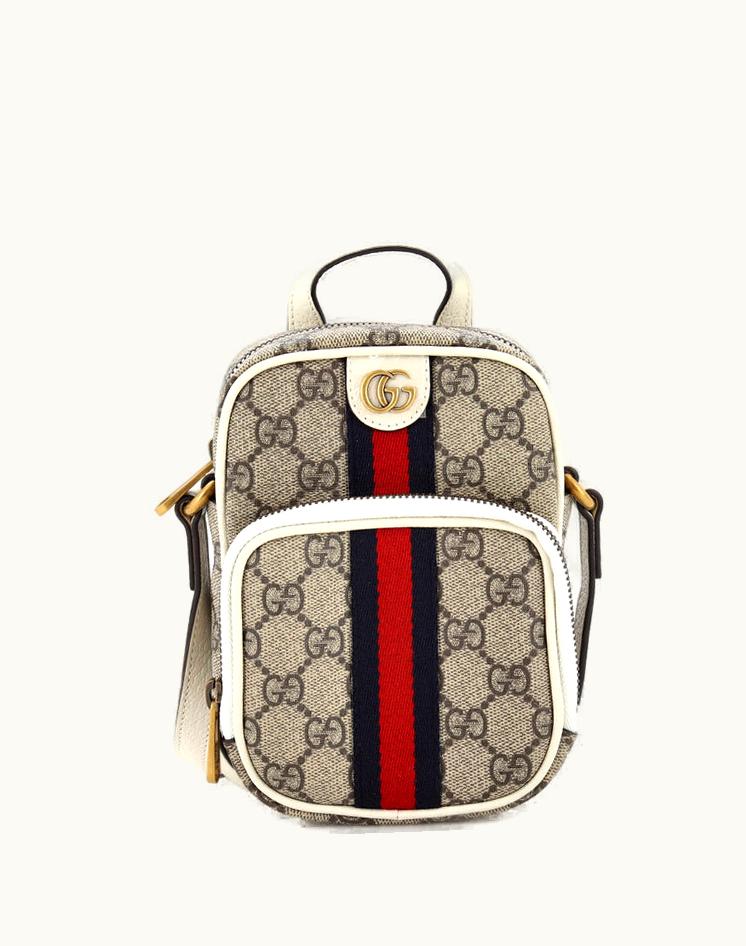 Gucci Gucci Ophidia Top Handle Crossbody Bag GG Coated Canvas Mini