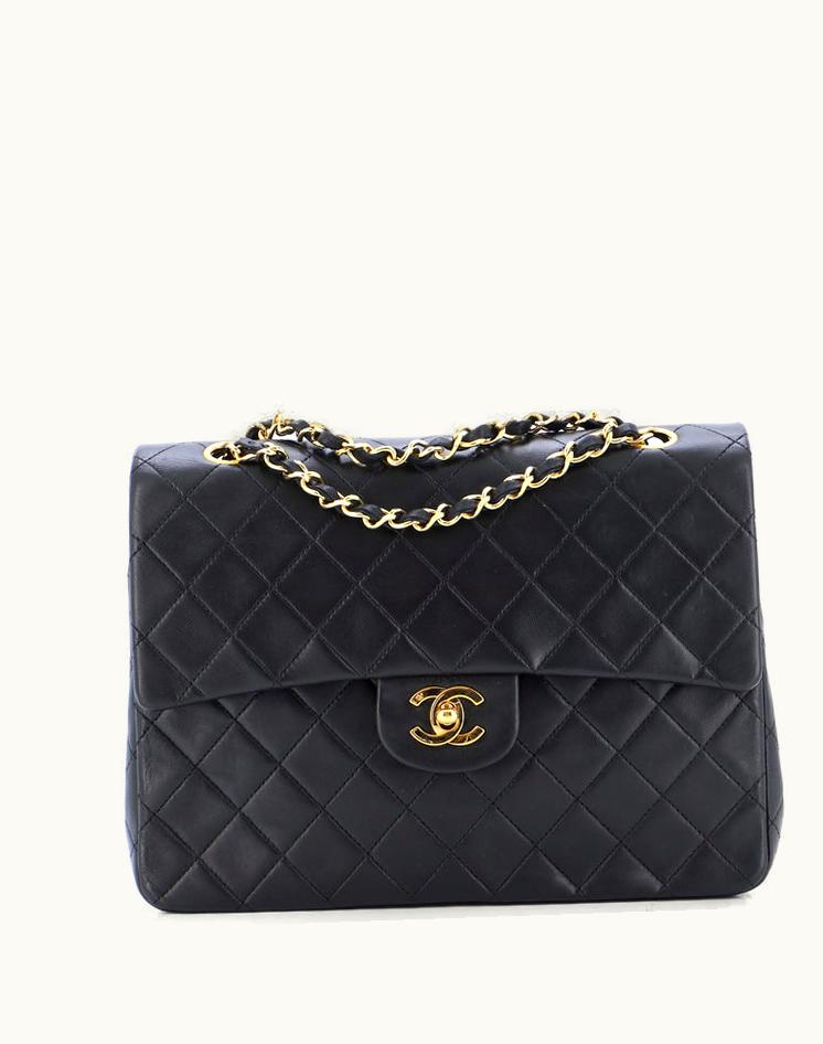 Chanel Chanel Vintage Square Classic Double Flap Bag Quilted Leather Medium