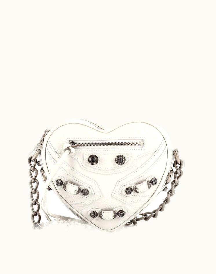 Balenciaga Balenciaga Le Cagole Heart Chain Bag Leather Mini in White