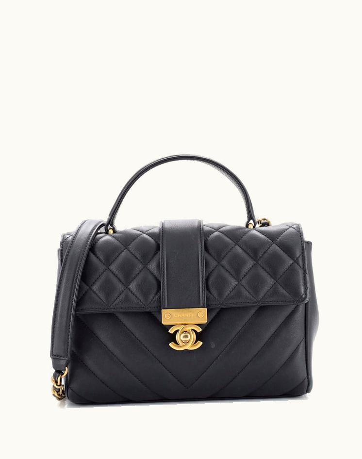 Chanel Chanel In The City Top Handle Flap Bag Mixed Quilt Calfskin Small