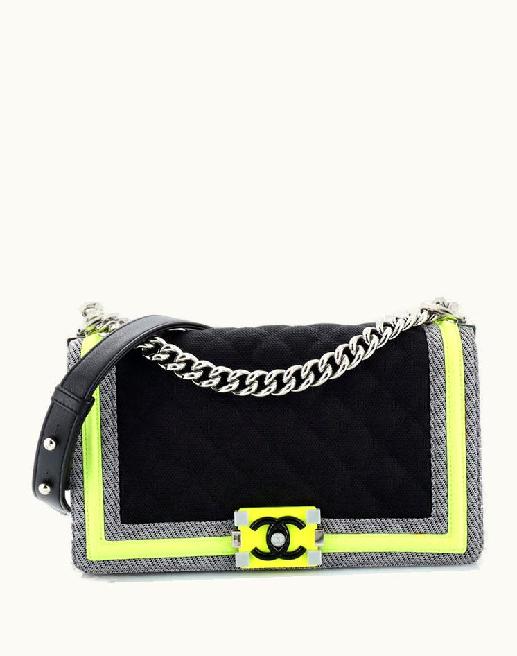 Chanel Chanel Fluo Boy Flap Bag Quilted Canvas Old Medium
