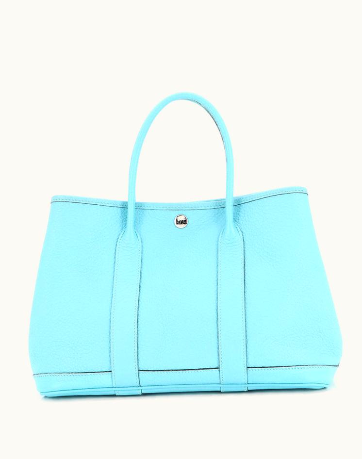 Hermès Hermès Garden Party Tote Leather 30 Blue Luxury Handbag