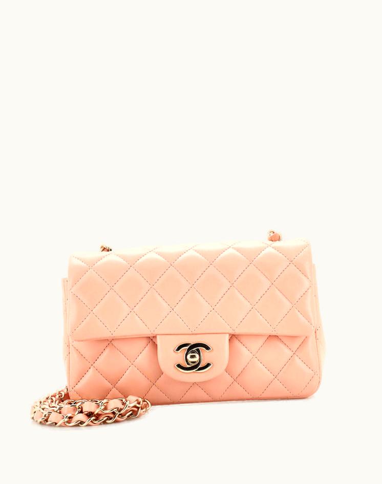 Chanel Chanel Classic Mini Flap Bag Quilted Lambskin Pink Gold