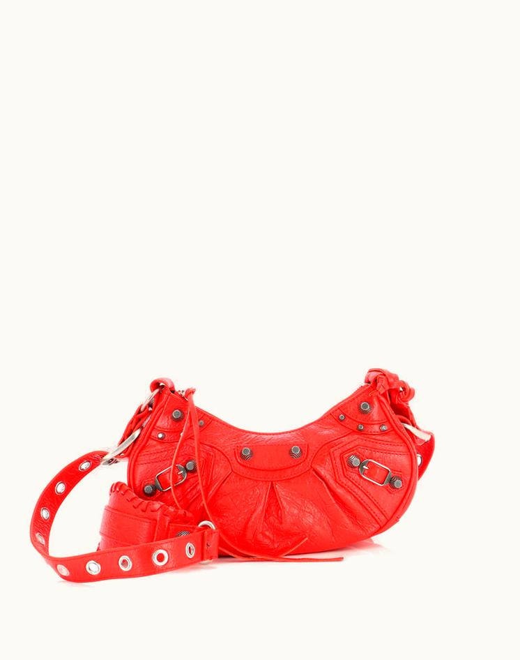 Balenciaga Balenciaga Le Cagole Giant Studs Shoulder Bag Leather XS in Red