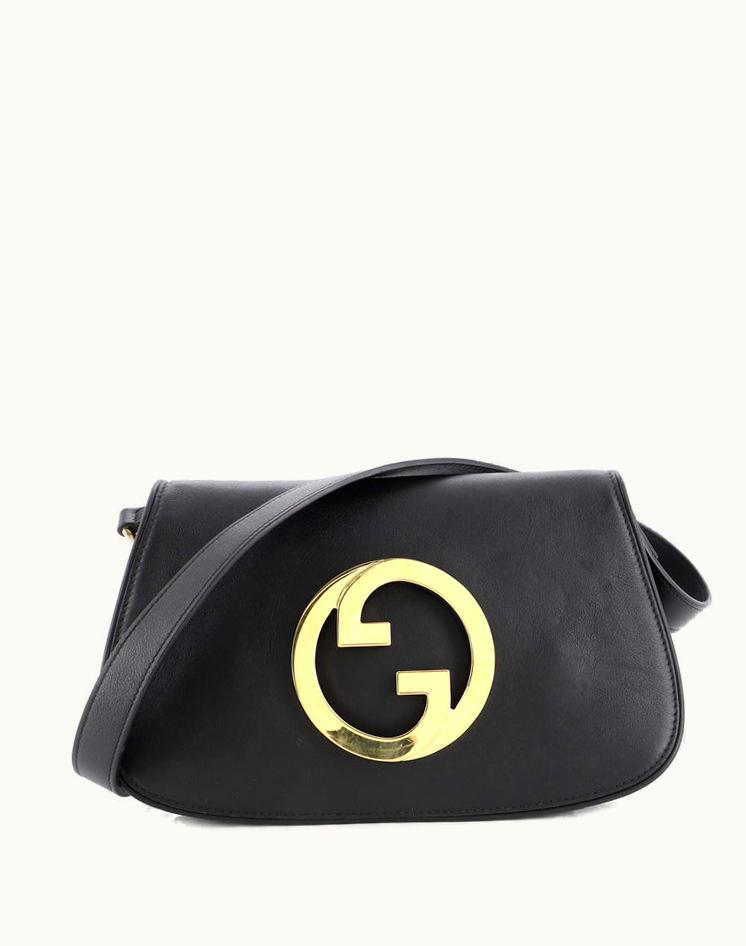 Gucci Gucci Blondie NM Chain Flap Bag Leather Small in Black