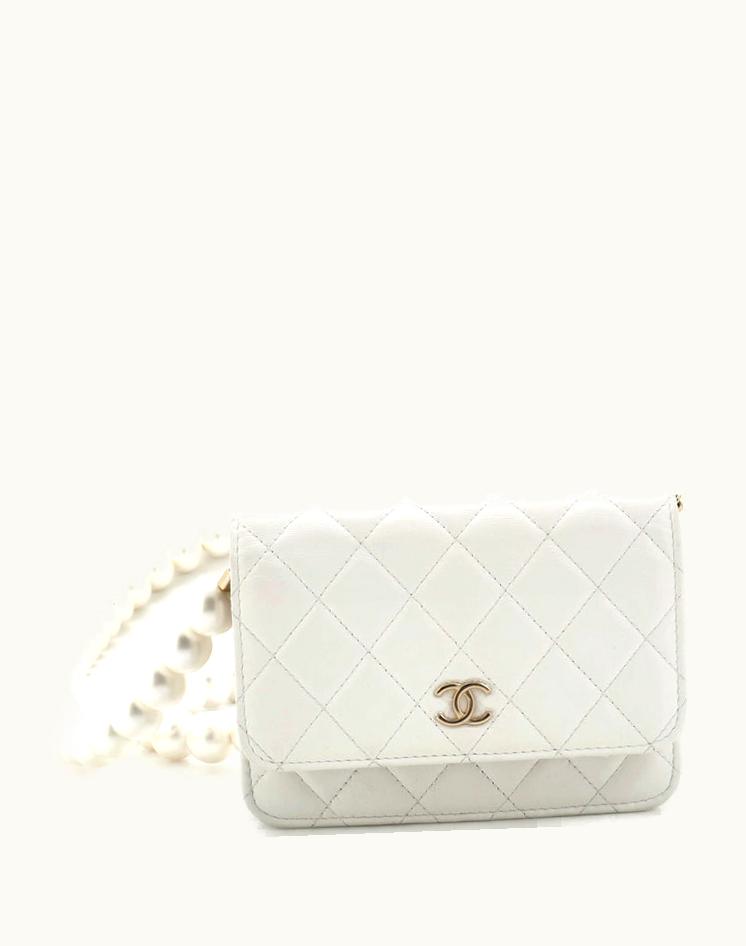 Chanel Chanel CC Wallet On Chain Quilted Calfskin Mini White
