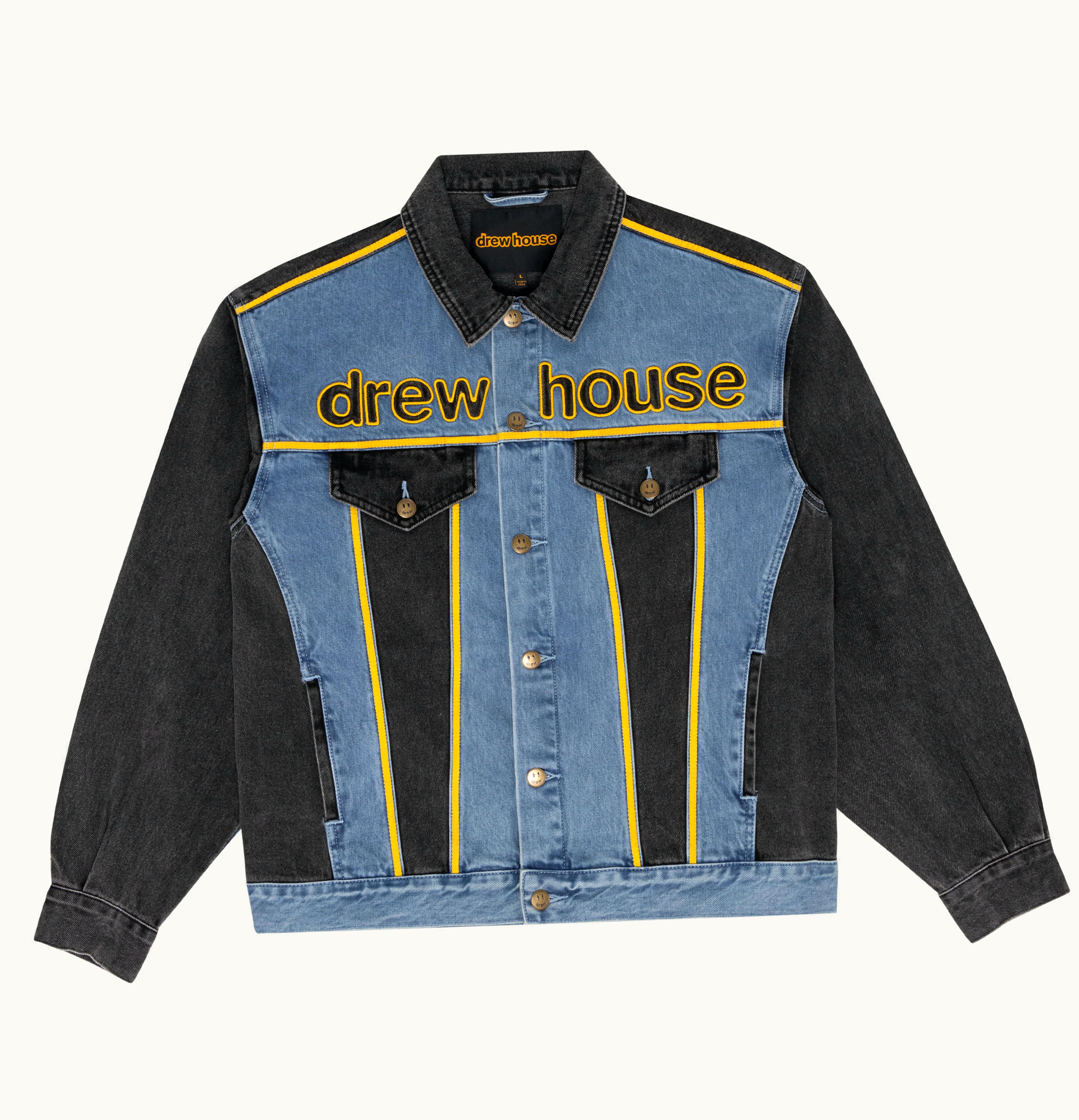 drew house drew house oversized mascot trucker jacket vintage color block