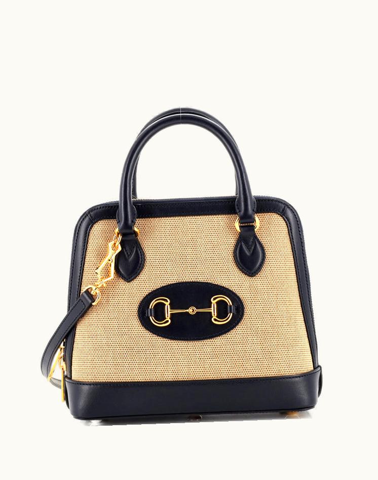 Gucci Gucci Horsebit 1955 Top Handle Bag Canvas Small