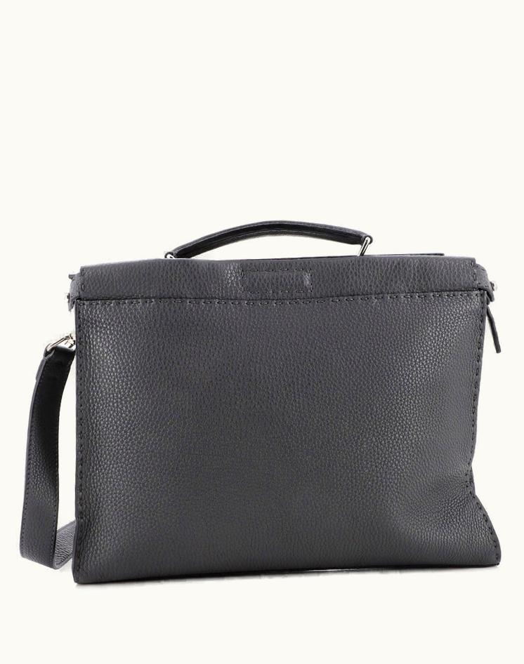 Fendi Fendi Monster Selleria Peekaboo Fit Bag Leather Regular Gray