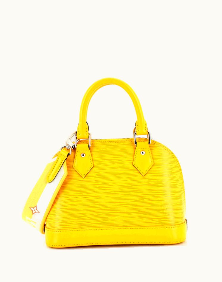 Louis Vuitton Louis Vuitton Alma Epi Leather Handbag With Logo Jacquard Strap BB Yellow