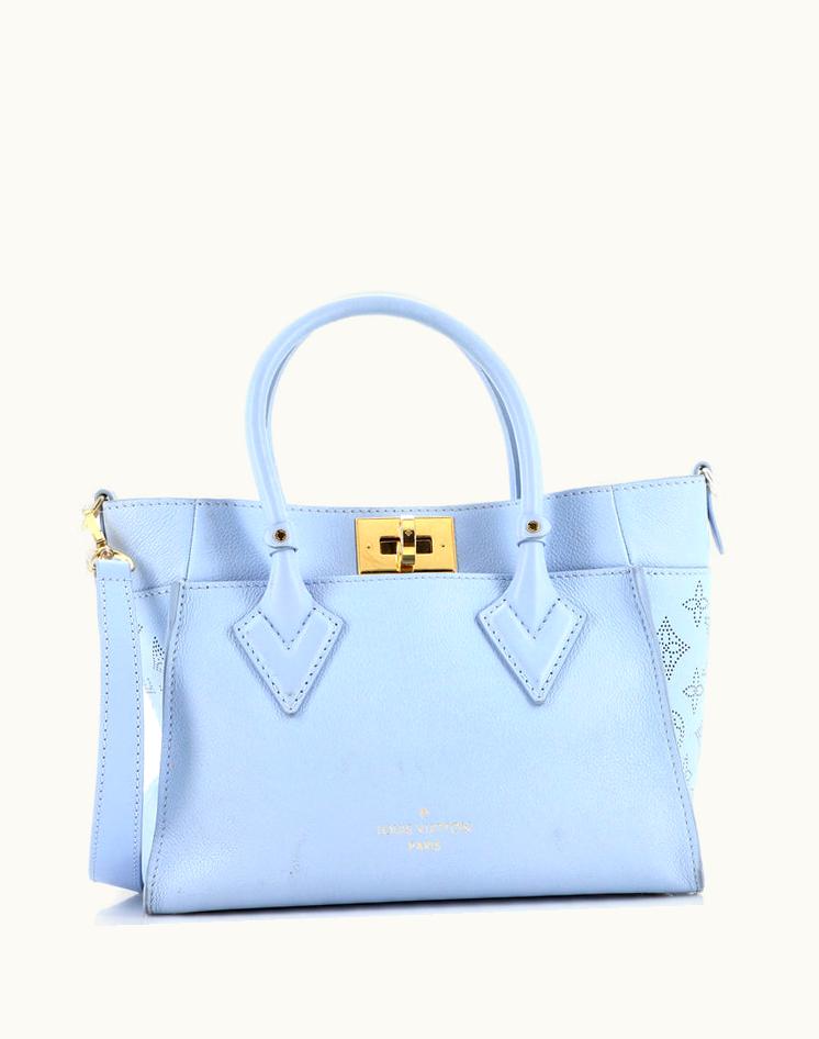 Louis Vuitton Louis Vuitton On My Side Tote Mahina Leather PM Blue