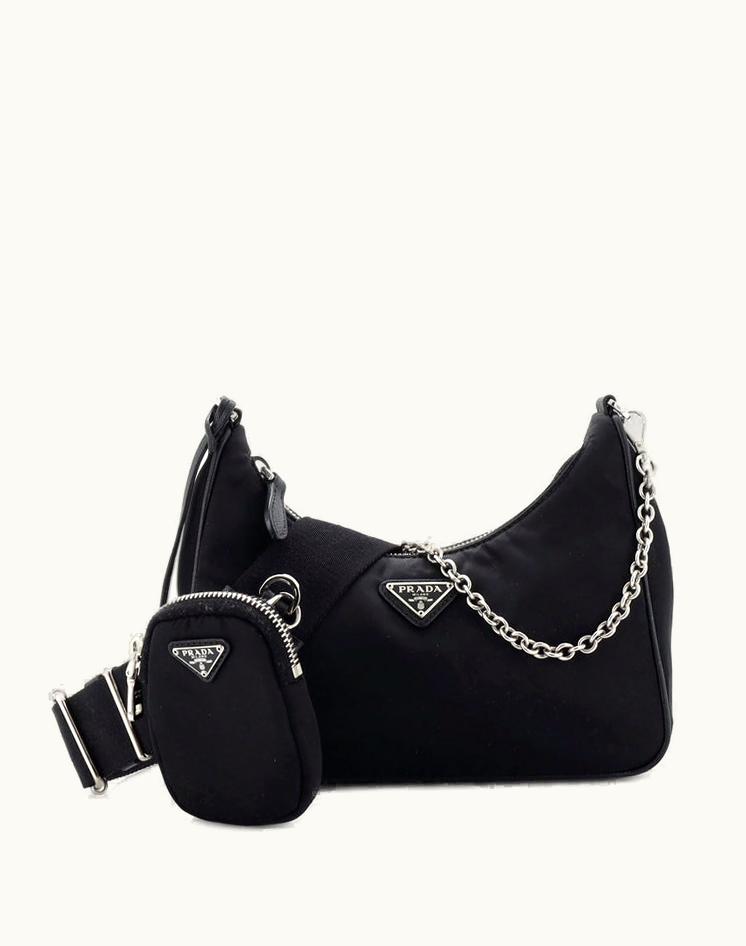 Prada Prada Re-Edition 2005 Shoulder Bag Tessuto Small in Black