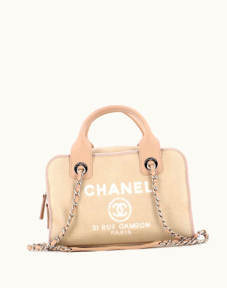 Chanel Chanel Deauville Bowling Bag Canvas Small