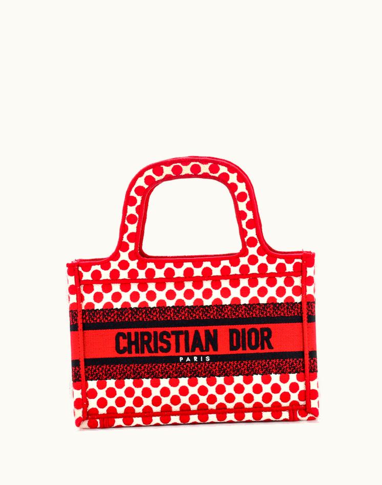 Dior Christian Dior DiorAmour Book Tote Mini Printed Canvas Red