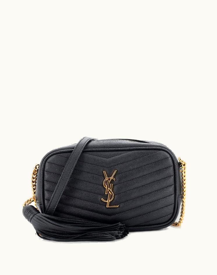 Saint Laurent Saint Laurent Lou Camera Bag Matelasse Chevron Leather Mini Black Gold