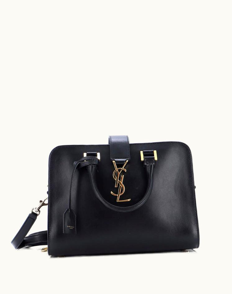 Saint Laurent Saint Laurent Monogram Cabas Leather Baby Black Gold