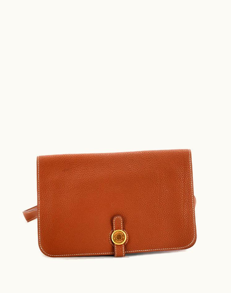 Hermès Hermès Dogon Waist Bag Leather Brown Gold G Square 2003