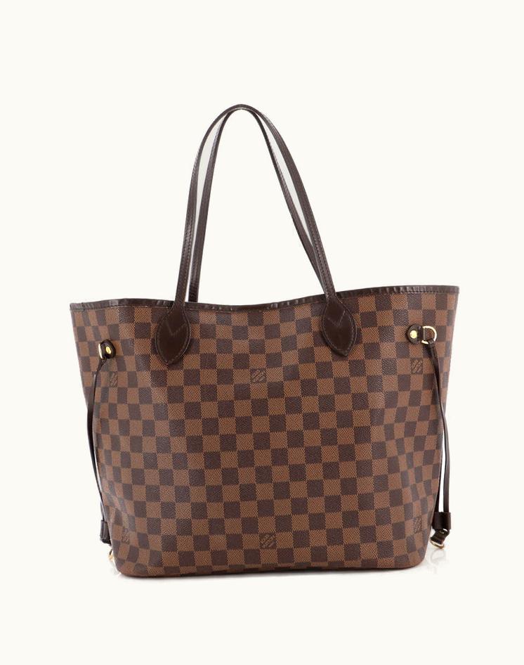 Louis Vuitton Louis Vuitton Neverfull Tote Damier MM Fair Condition Brown-Gold