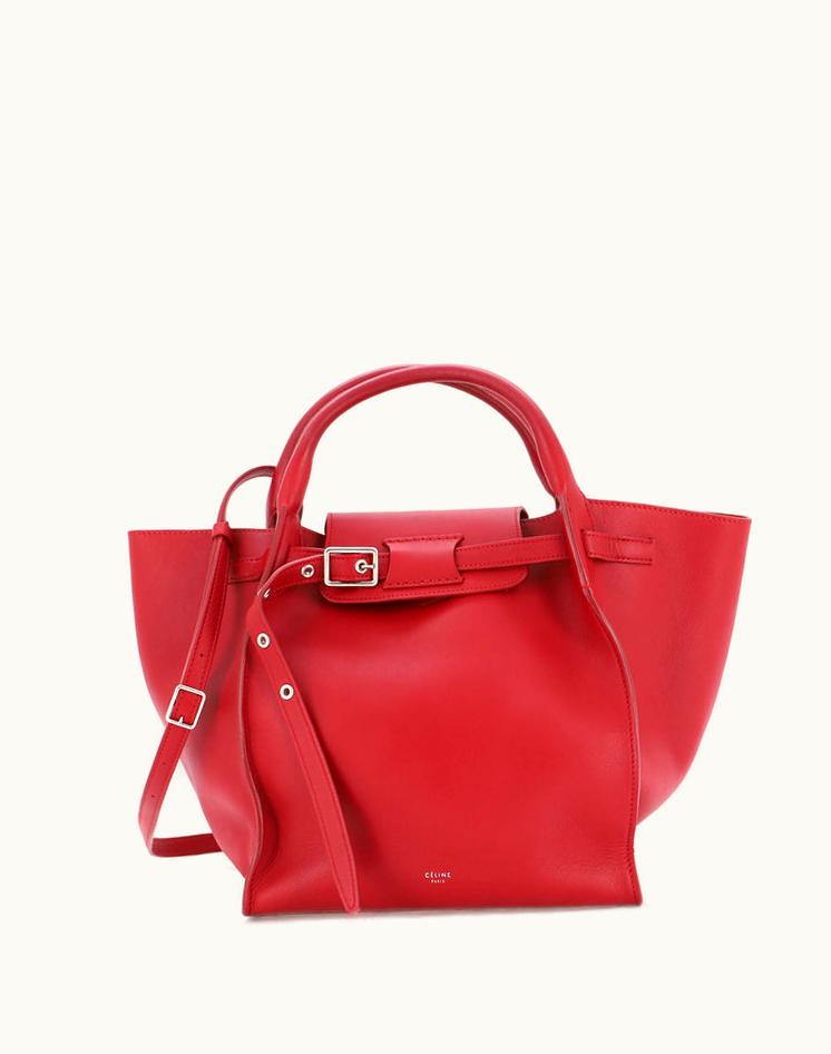 Celine Celine Big Bag Smooth Calfskin Small Leather Red Silver