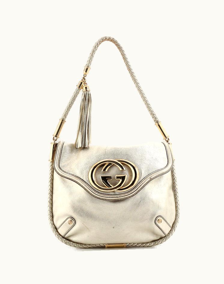 Gucci Gucci Britt Tassel Flap Bag Leather Medium