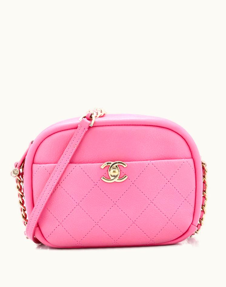 Chanel Chanel Casual Trip Camera Case Quilted Goatskin Small