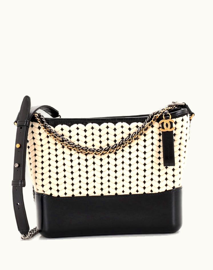 Chanel Chanel Gabrielle Hobo Woven Knit And Calfskin Medium
