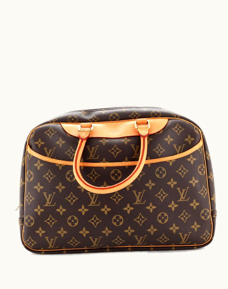 Louis Vuitton Louis Vuitton Deauville Handbag Monogram Canvas Brown Gold