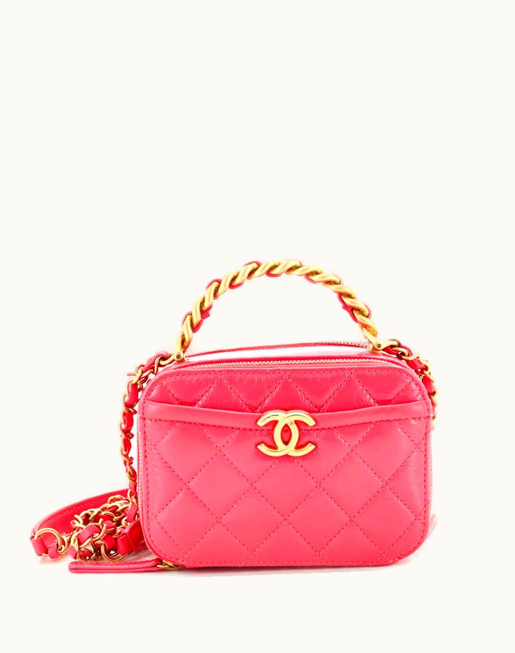 Chanel Chanel Pick Me Up Logo Handle Vanity Case Quilted Caviar Mini
