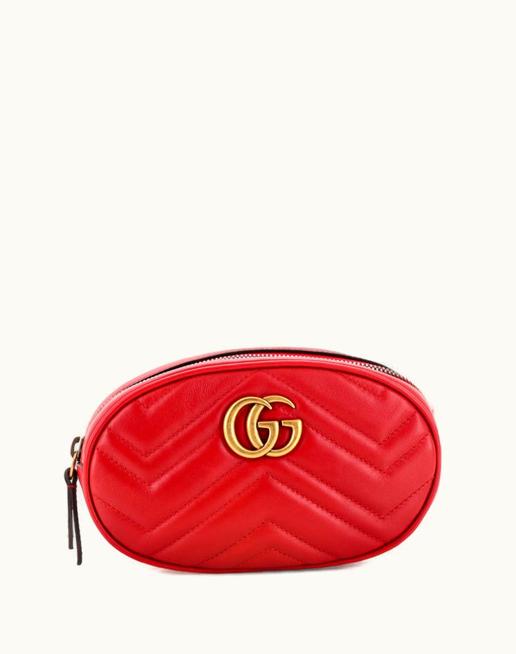 Gucci Gucci GG Marmont Belt Bag Matelasse Leather RedLux Luxury Bag
