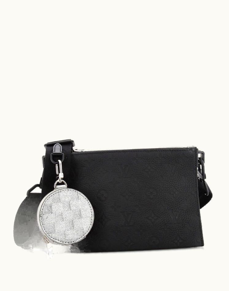 Louis Vuitton Louis Vuitton Trio Pouch Messenger Bag Damier Glitter Leather And Monogram Taurillon Leather