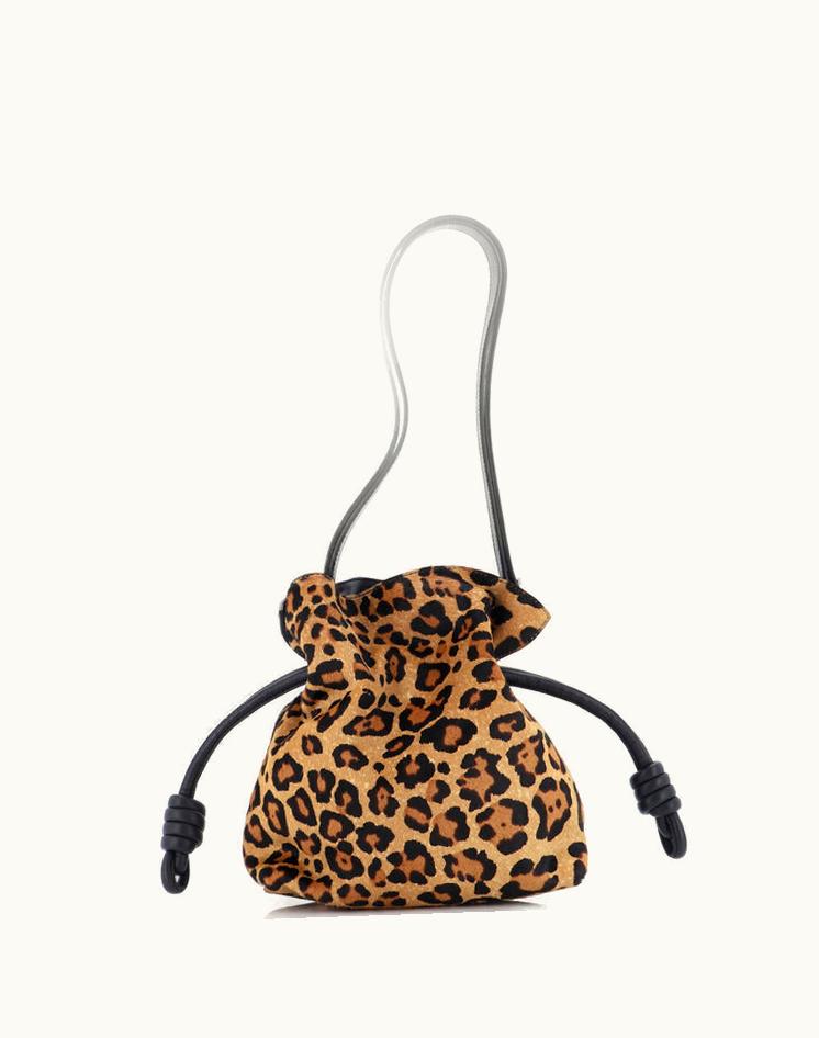 Loewe Loewe Flamenco Knot Bag Printed Pony Hair Small