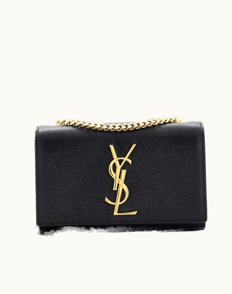 Saint Laurent Saint Laurent Classic Monogram Crossbody Bag Grainy Leather Small in Black Gold