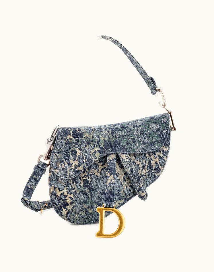 Dior Dior Saddle Handbag Printed Denim Medium