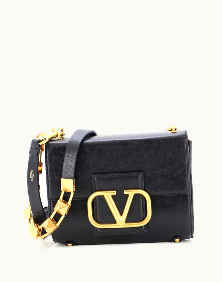 Valentino Valentino Stud Sign Shoulder Bag Leather Small