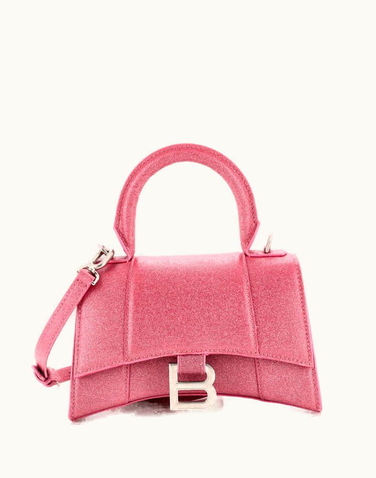 Balenciaga Balenciaga Hourglass Top Handle Bag Glitter Leather XS