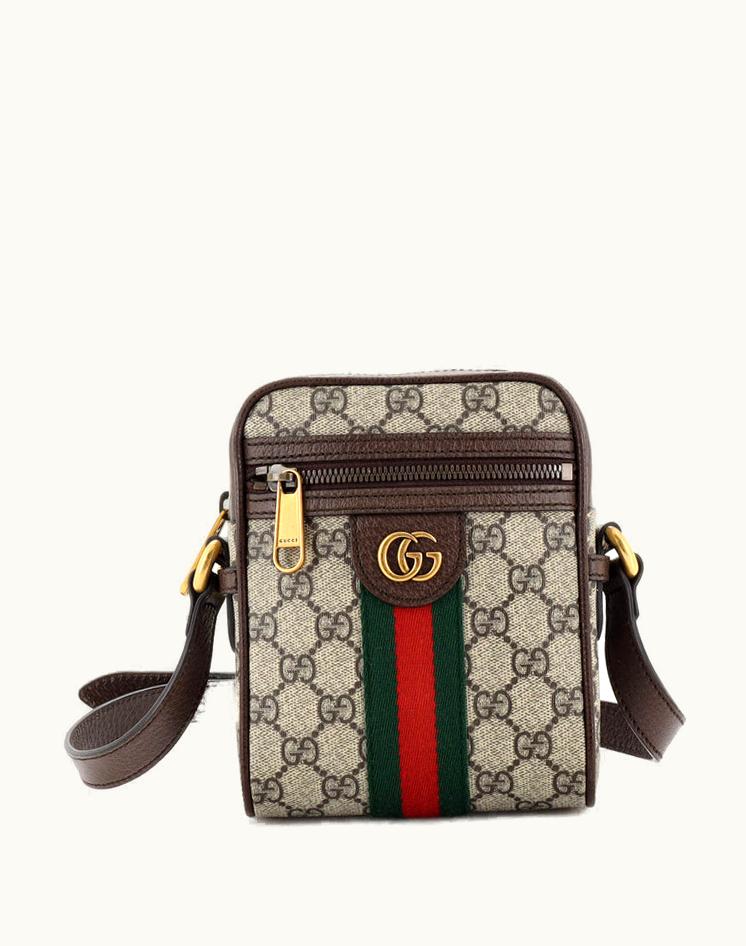 Gucci Gucci Ophidia Mini Messenger Bag GG Coated Canvas Brown