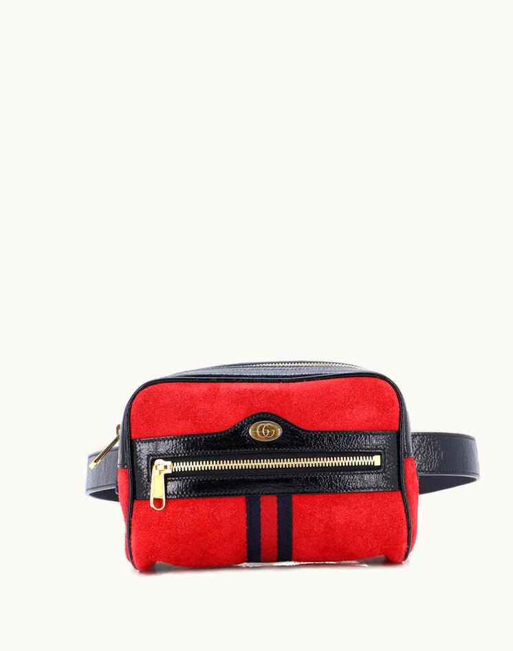 Gucci Gucci Ophidia Belt Bag Suede Small Red Gold