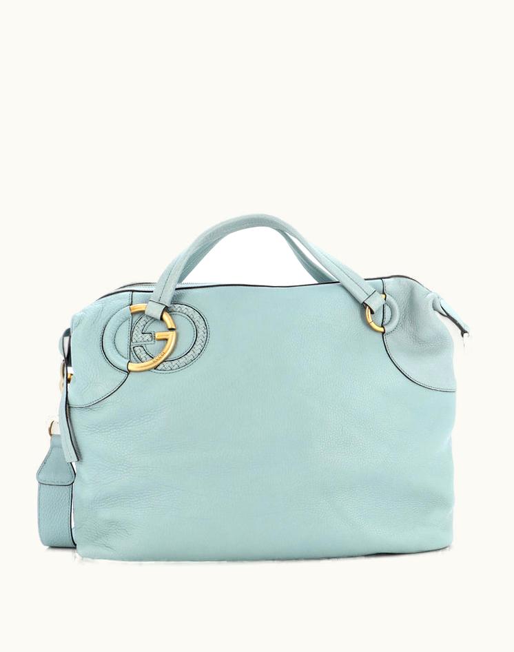 Gucci Gucci Twill Satchel Leather